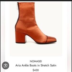 Nomasei Aria Ankle boots in Stretch Satin, Ochre, size 39